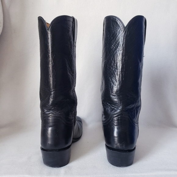 Black Square Toe Western Boots Caboots - Picture 5 of 16